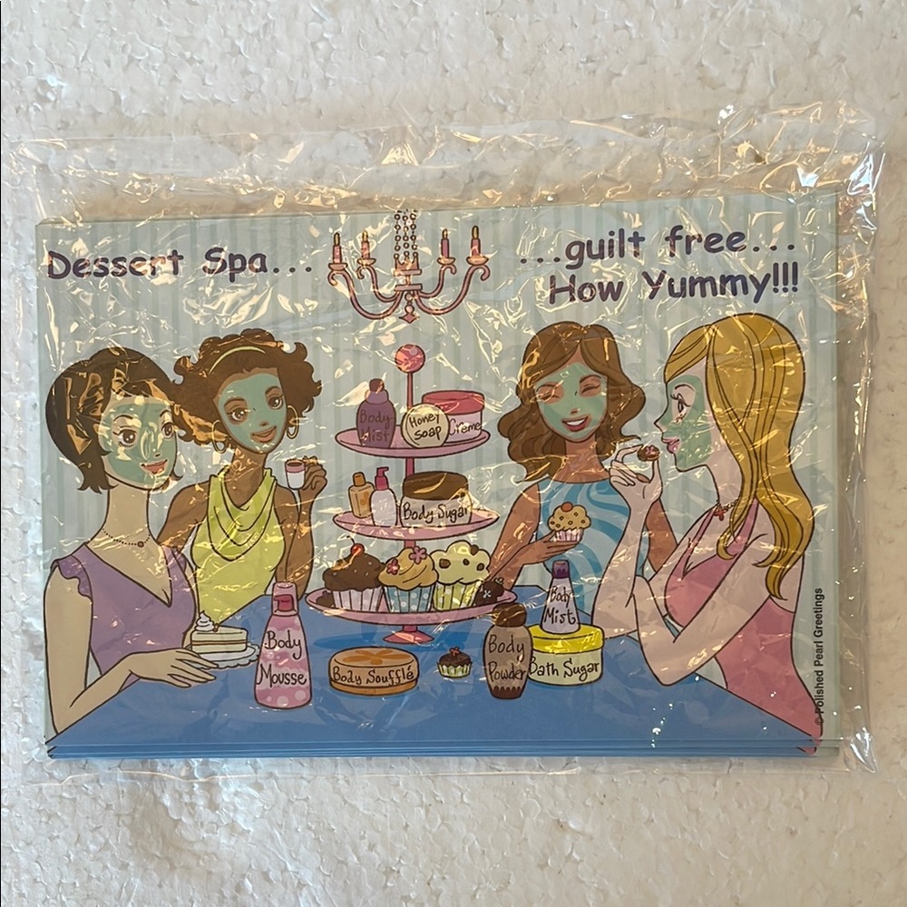 Dessert Spa Party postcard invitations